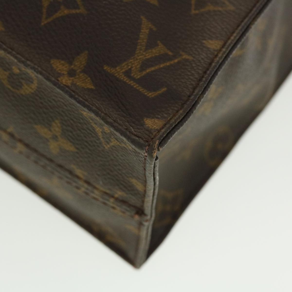 LOUIS VUITTON Monogram Sac Plat Hand Bag M51140 LV Auth 41284