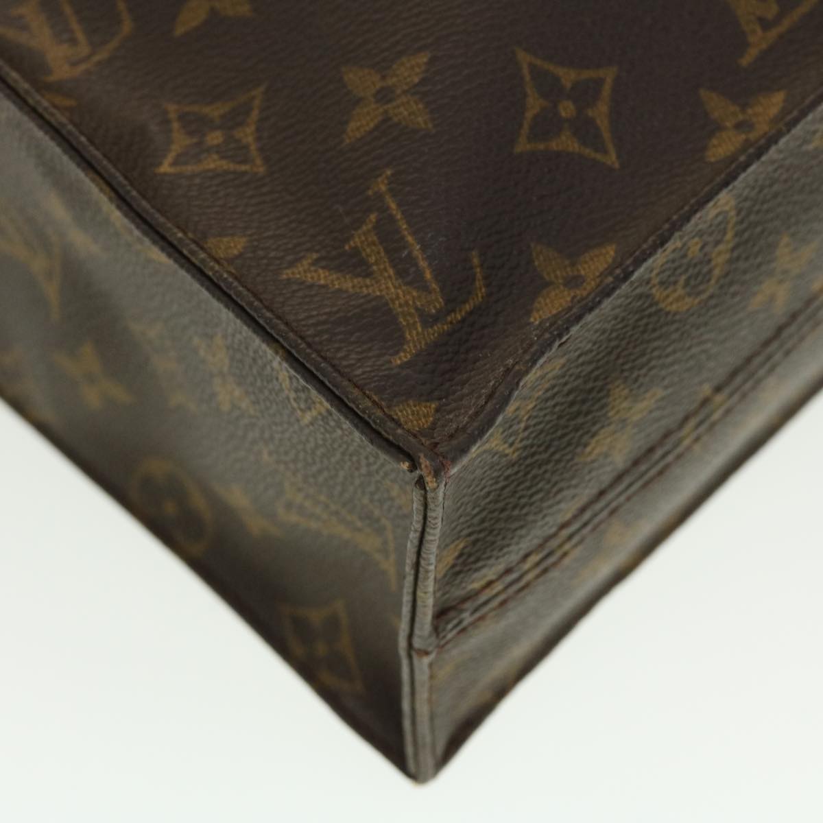 LOUIS VUITTON Monogram Sac Plat Hand Bag M51140 LV Auth 41284