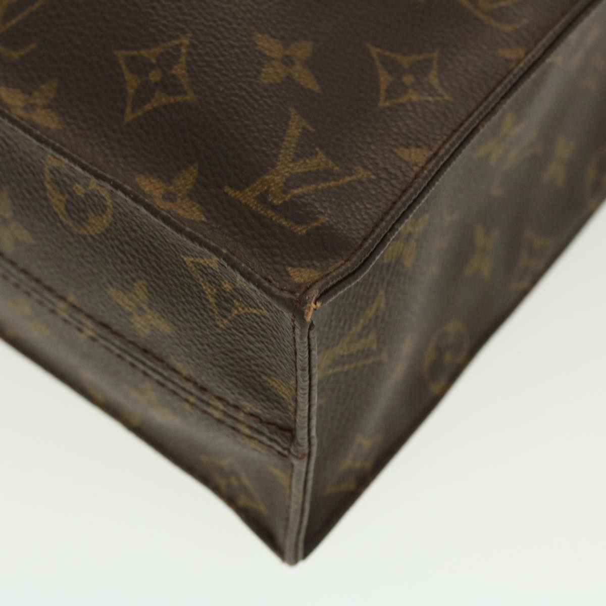 LOUIS VUITTON Monogram Sac Plat Hand Bag M51140 LV Auth 41284