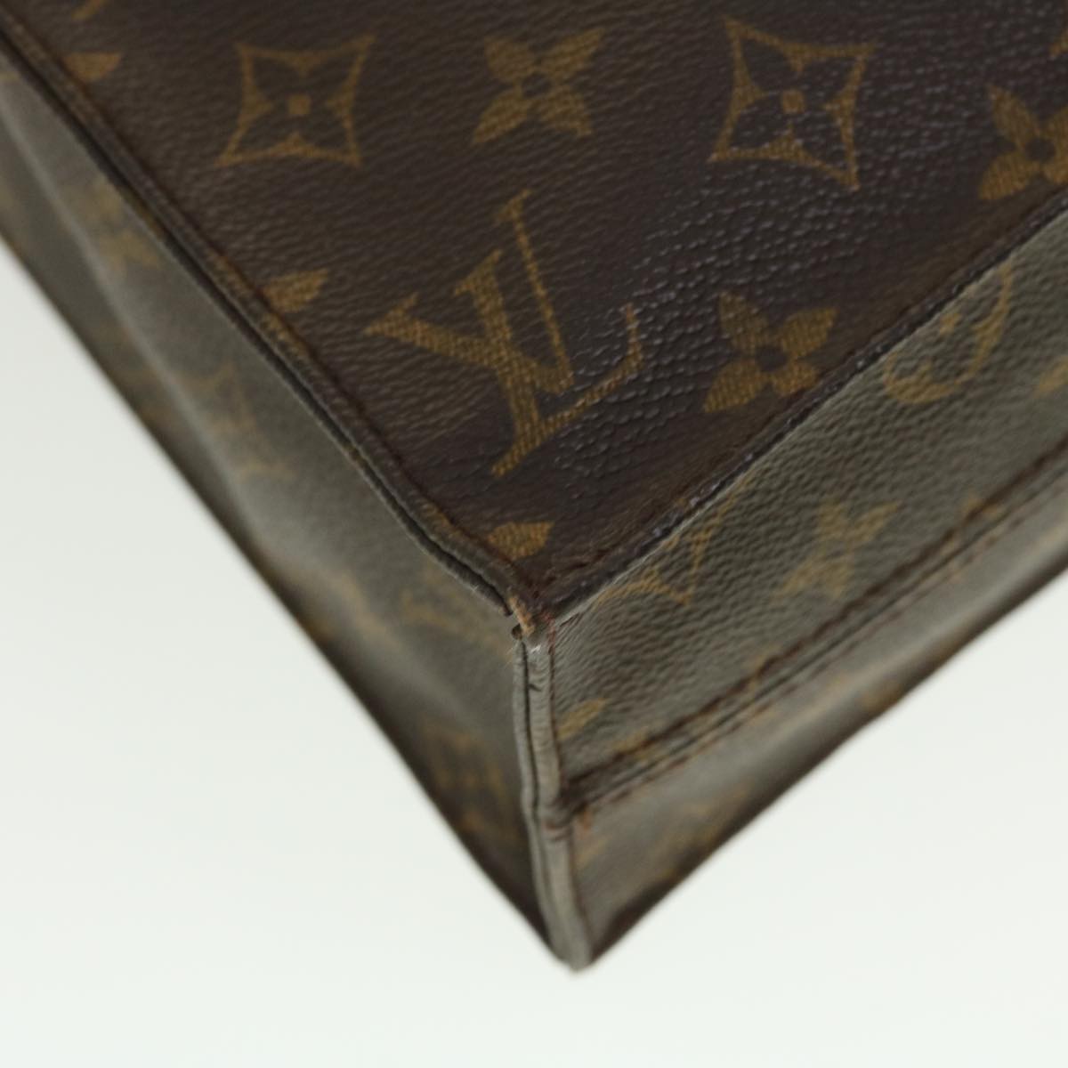 LOUIS VUITTON Monogram Sac Plat Hand Bag M51140 LV Auth 41284