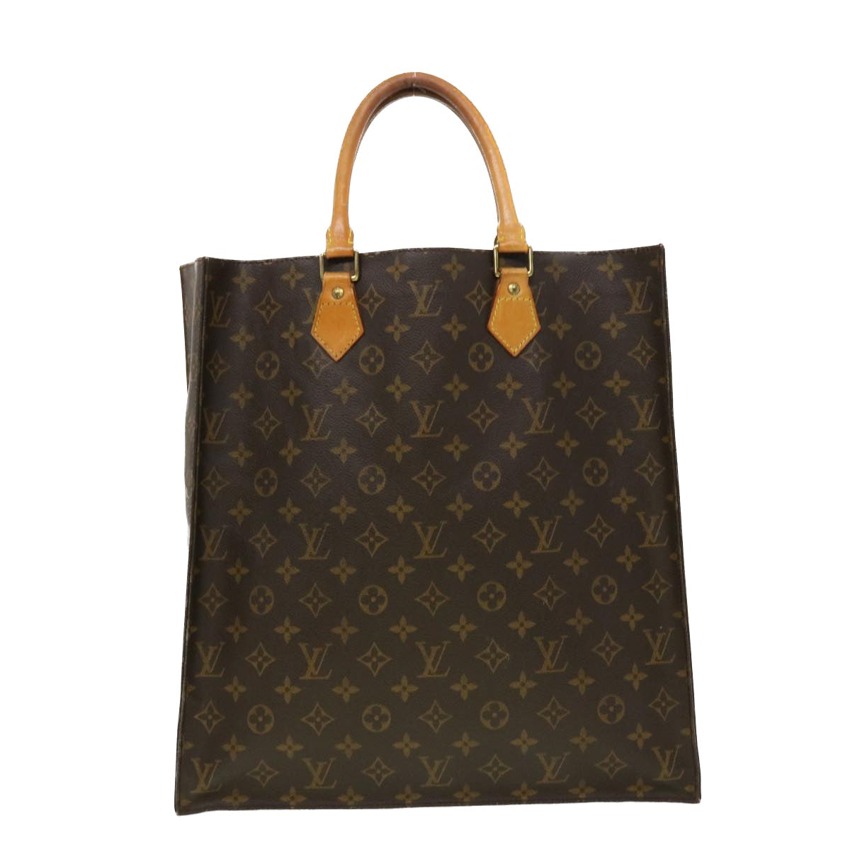 LOUIS VUITTON Monogram Sac Plat Hand Bag M51140 LV Auth 41284