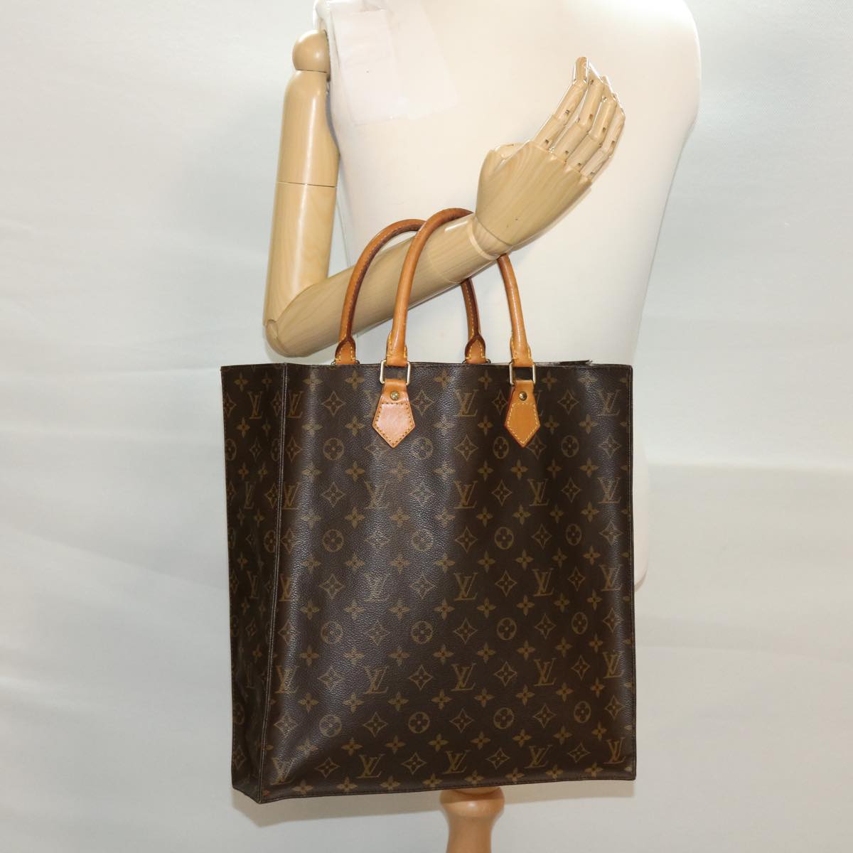 LOUIS VUITTON Monogram Sac Plat Hand Bag M51140 LV Auth 41284