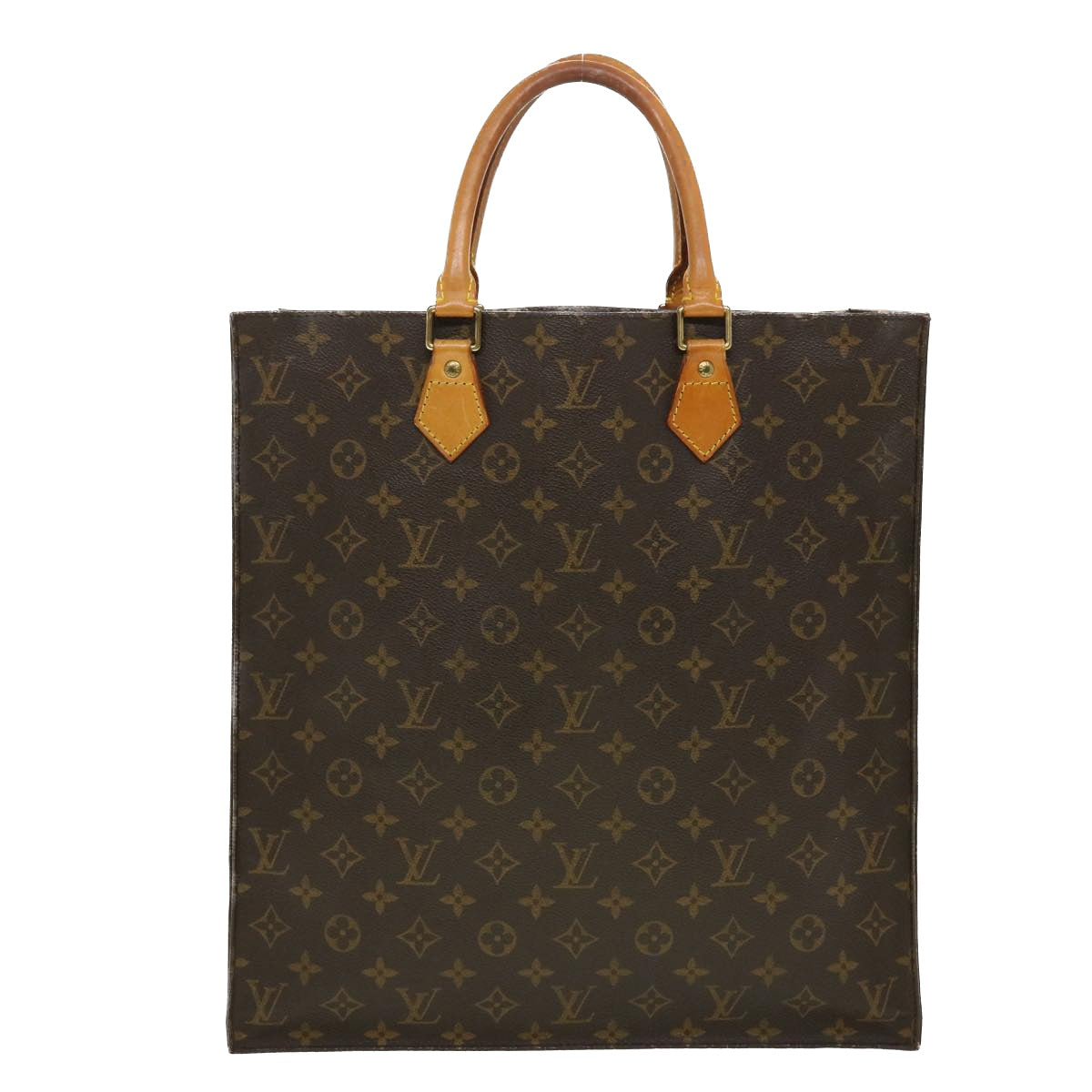 LOUIS VUITTON Monogram Sac Plat Hand Bag M51140 LV Auth 41284