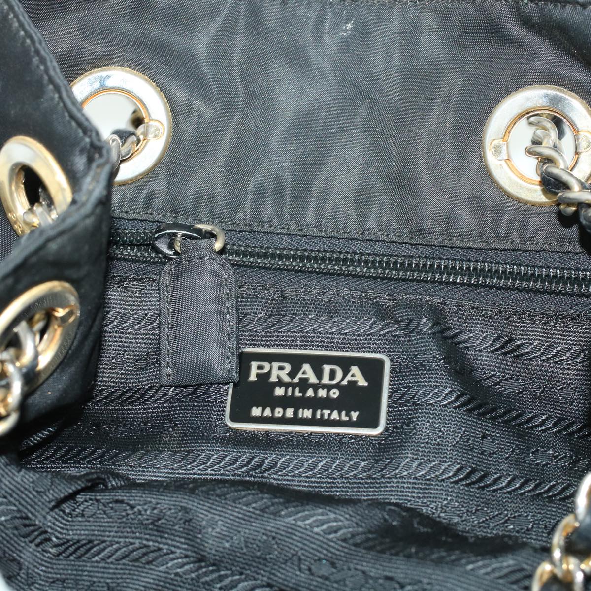 PRADA Quilted Chain Shoulder Bag Nylon Black Auth 41319