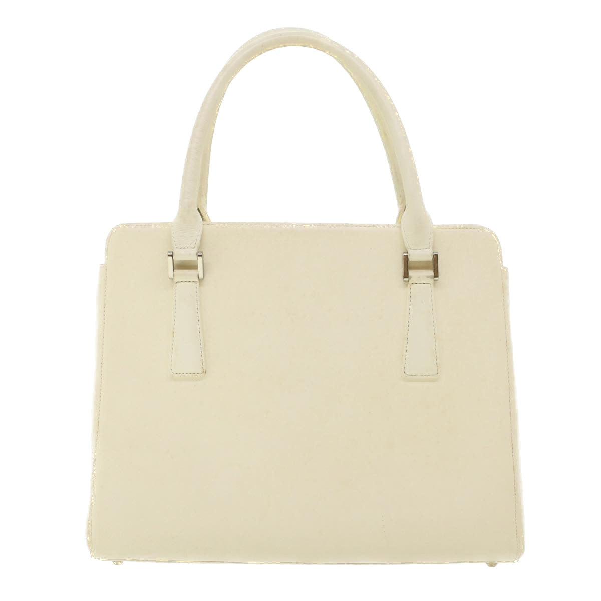 BURBERRY Hand Bag Leather White Auth 41346 - 0