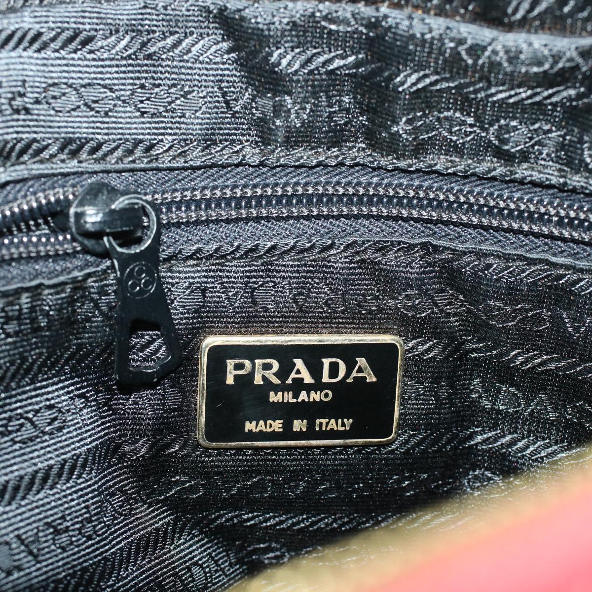 PRADA Quilted Chain Shoulder Bag Nylon Red Auth 41350