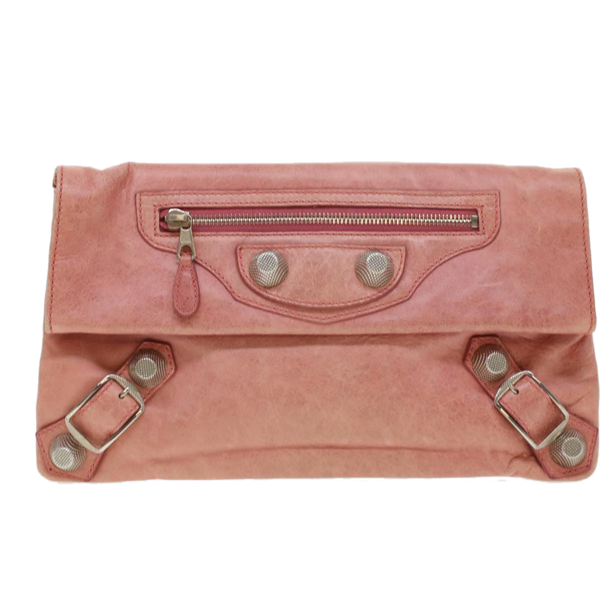 BALENCIAGA Giant Envelope Clutch Clutch Bag Leather Pink 186182 Auth 41400