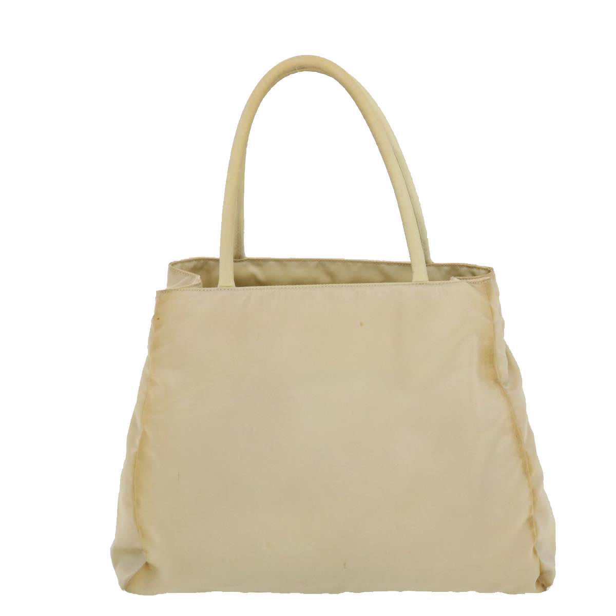 PRADA Hand Bag Nylon Beige Auth 41405