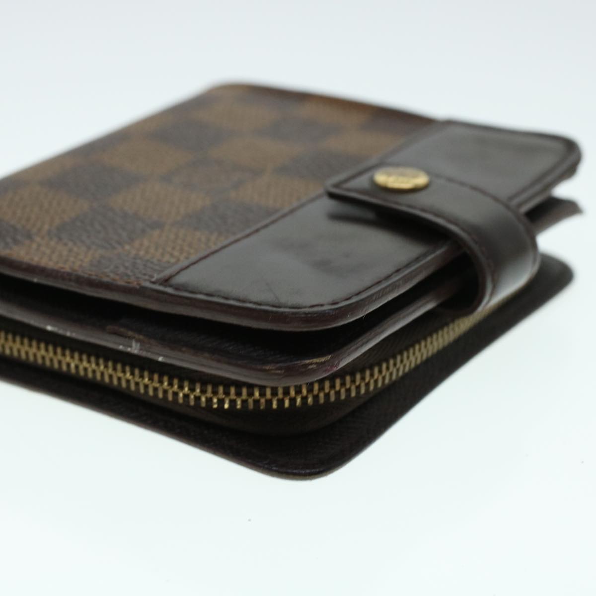 LOUIS VUITTON Damier Ebene Compact zip Wallet N61668 LV Auth 41426