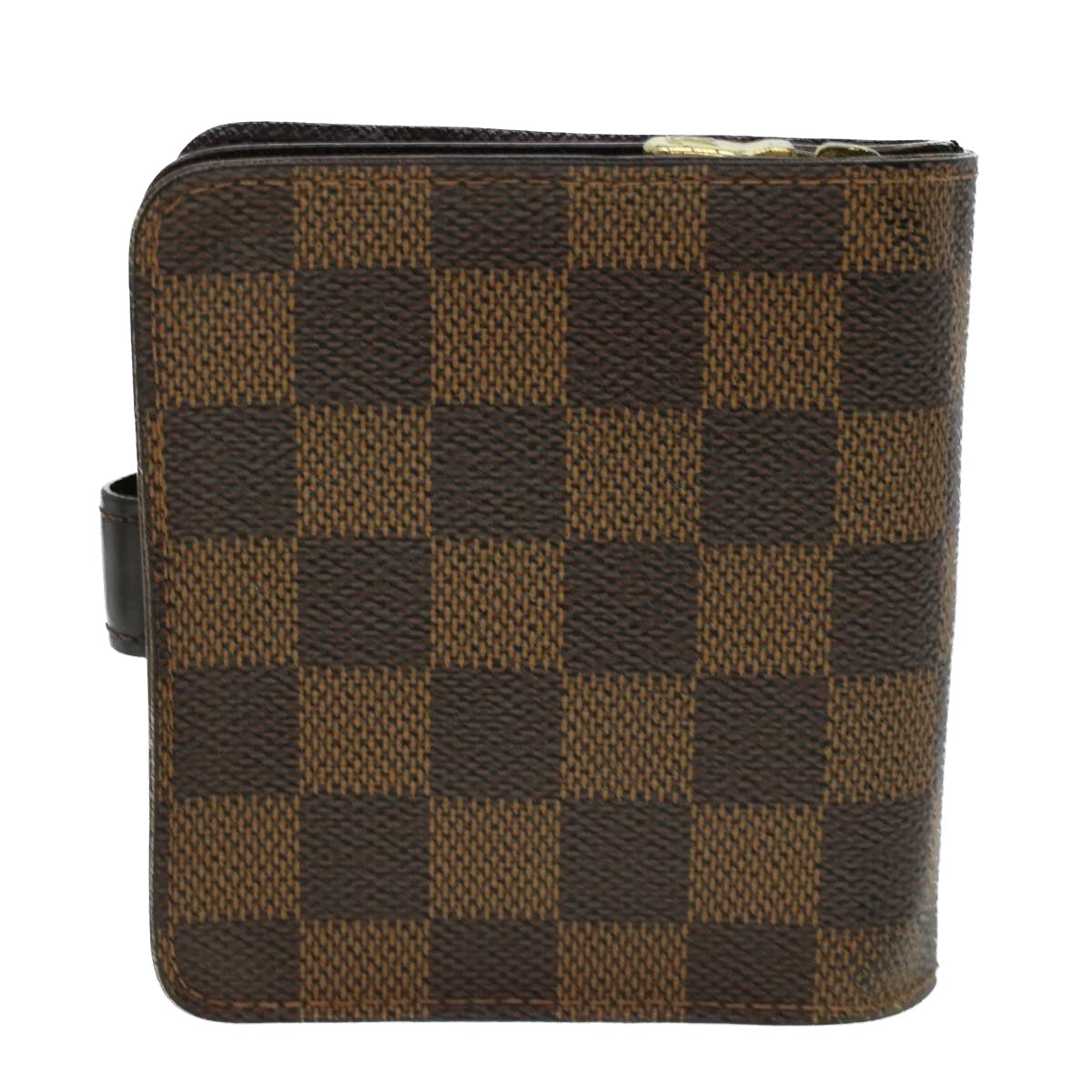 LOUIS VUITTON Damier Ebene Compact zip Wallet N61668 LV Auth 41426 - 0