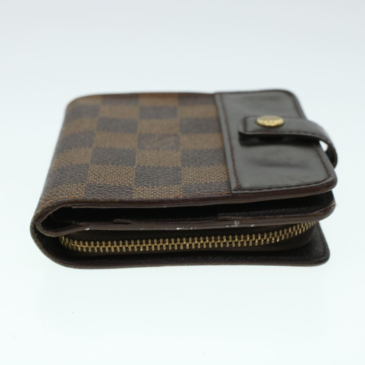 LOUIS VUITTON Damier Ebene Compact zip Wallet N61668 LV Auth 41426