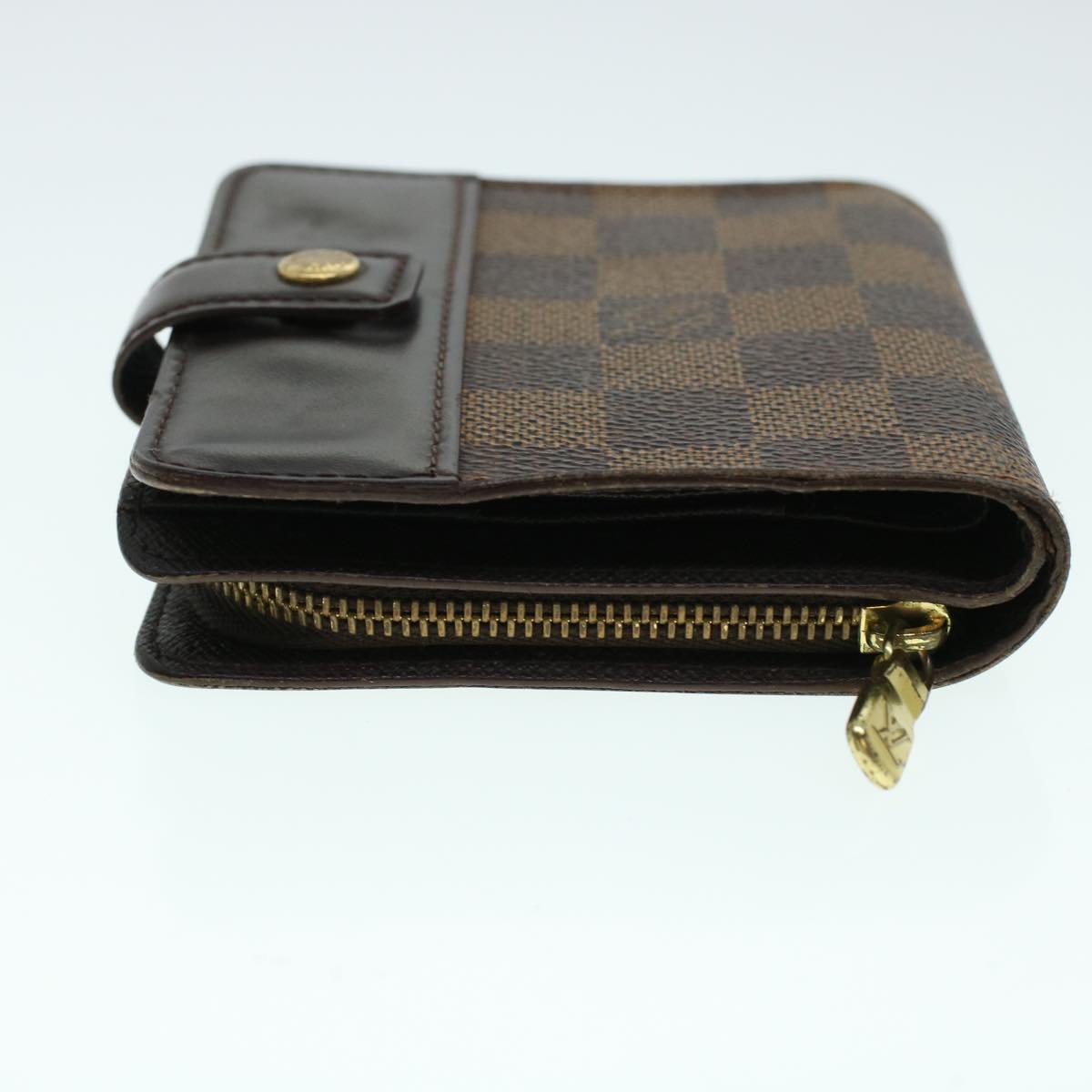 LOUIS VUITTON Damier Ebene Compact zip Wallet N61668 LV Auth 41426