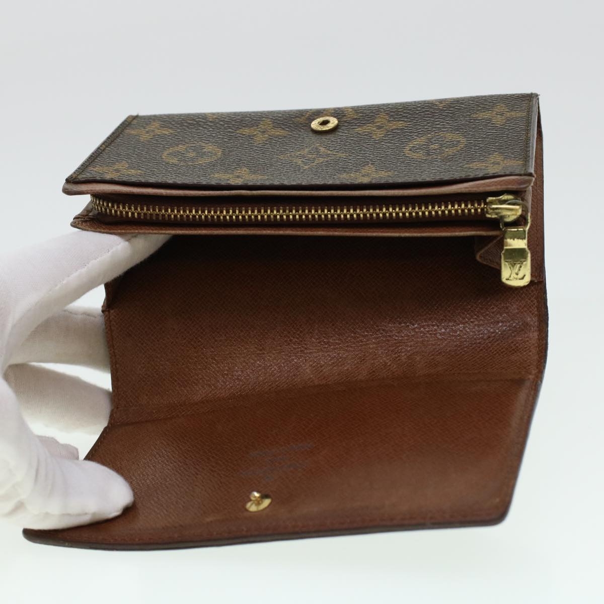 LOUIS VUITTON Monogram Porte Monnaie Billets Tresor Wallet M61730 LV Auth 41427