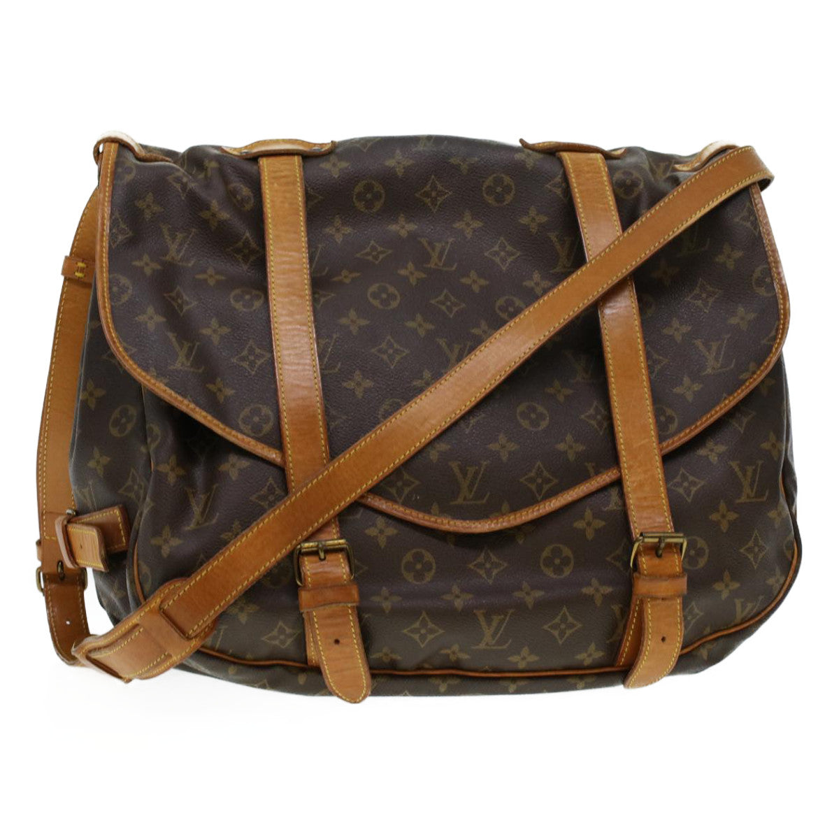 LOUIS VUITTON Monogram Saumur 43 Shoulder Bag M42252 LV Auth 41498