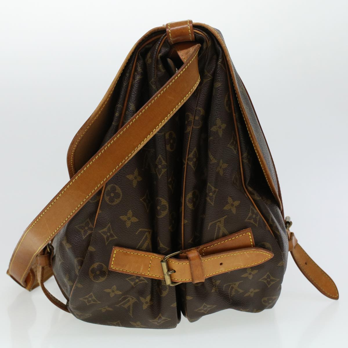 LOUIS VUITTON Monogram Saumur 43 Shoulder Bag M42252 LV Auth 41498