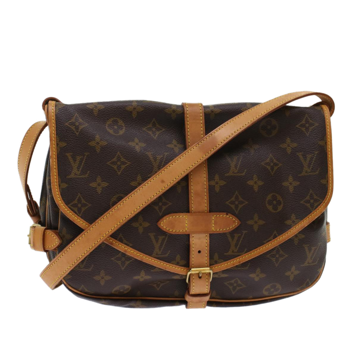 LOUIS VUITTON Monogram Saumur 30 Shoulder Bag M42256 LV Auth 41538