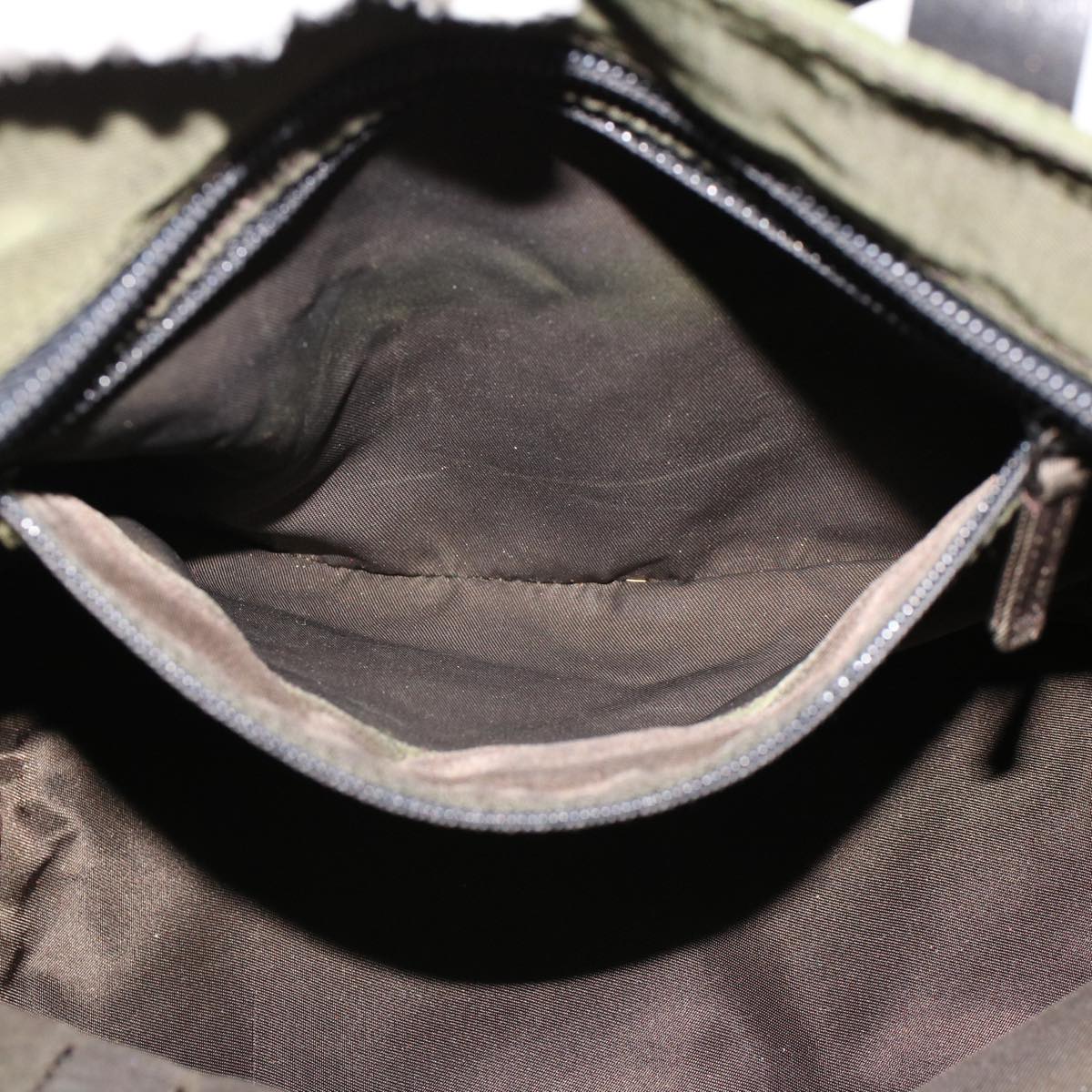 PRADA Hand Bag Nylon Khaki Auth 41582