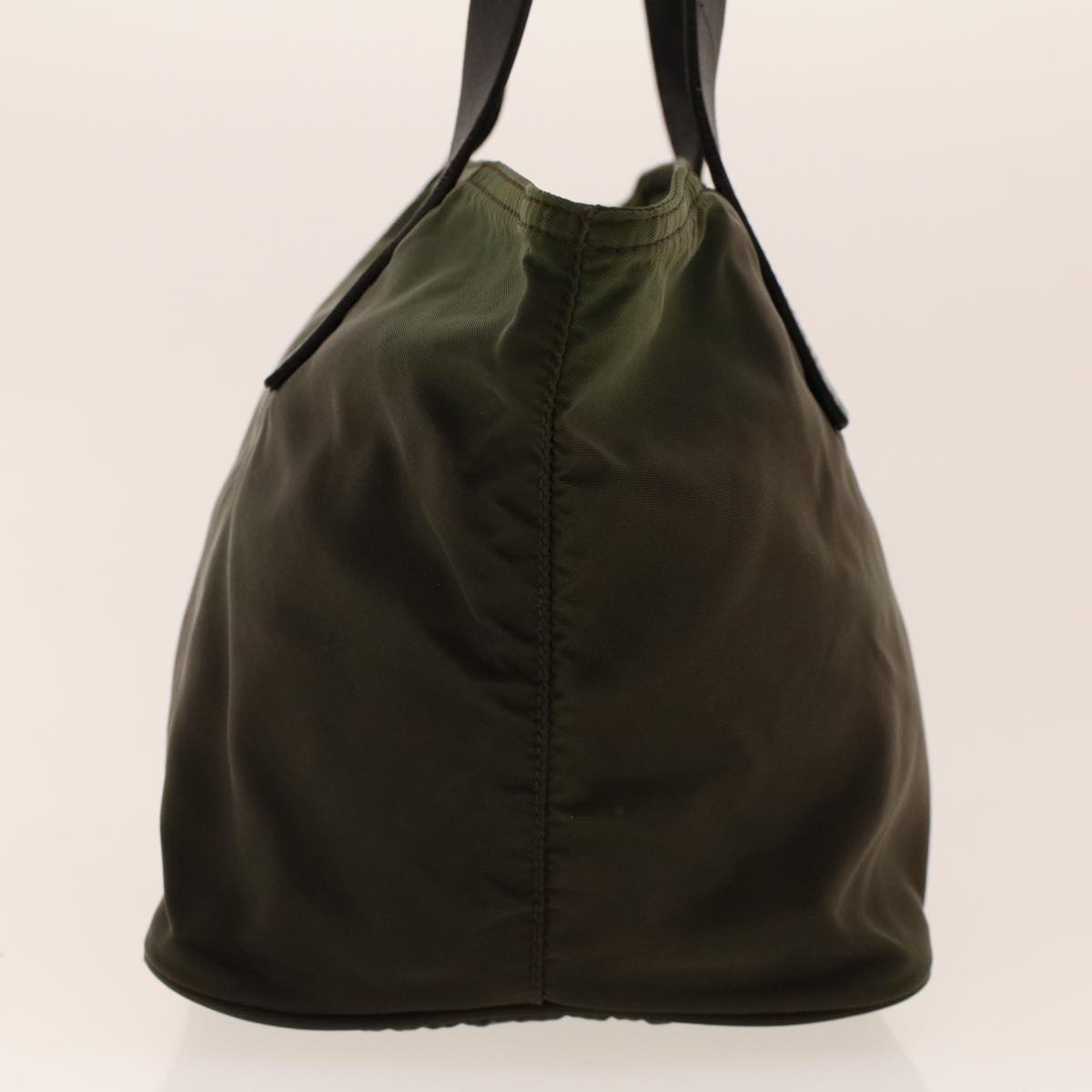 PRADA Hand Bag Nylon Khaki Auth 41582
