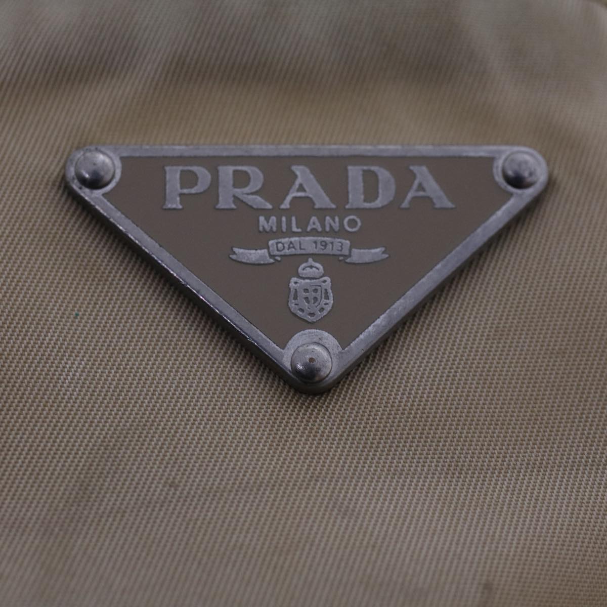 PRADA Shoulder Bag Nylon Beige Auth 41596