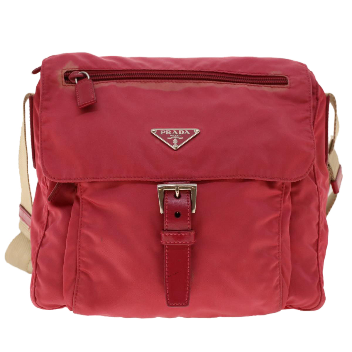 PRADA Shoulder Bag Nylon Pink Auth 41597