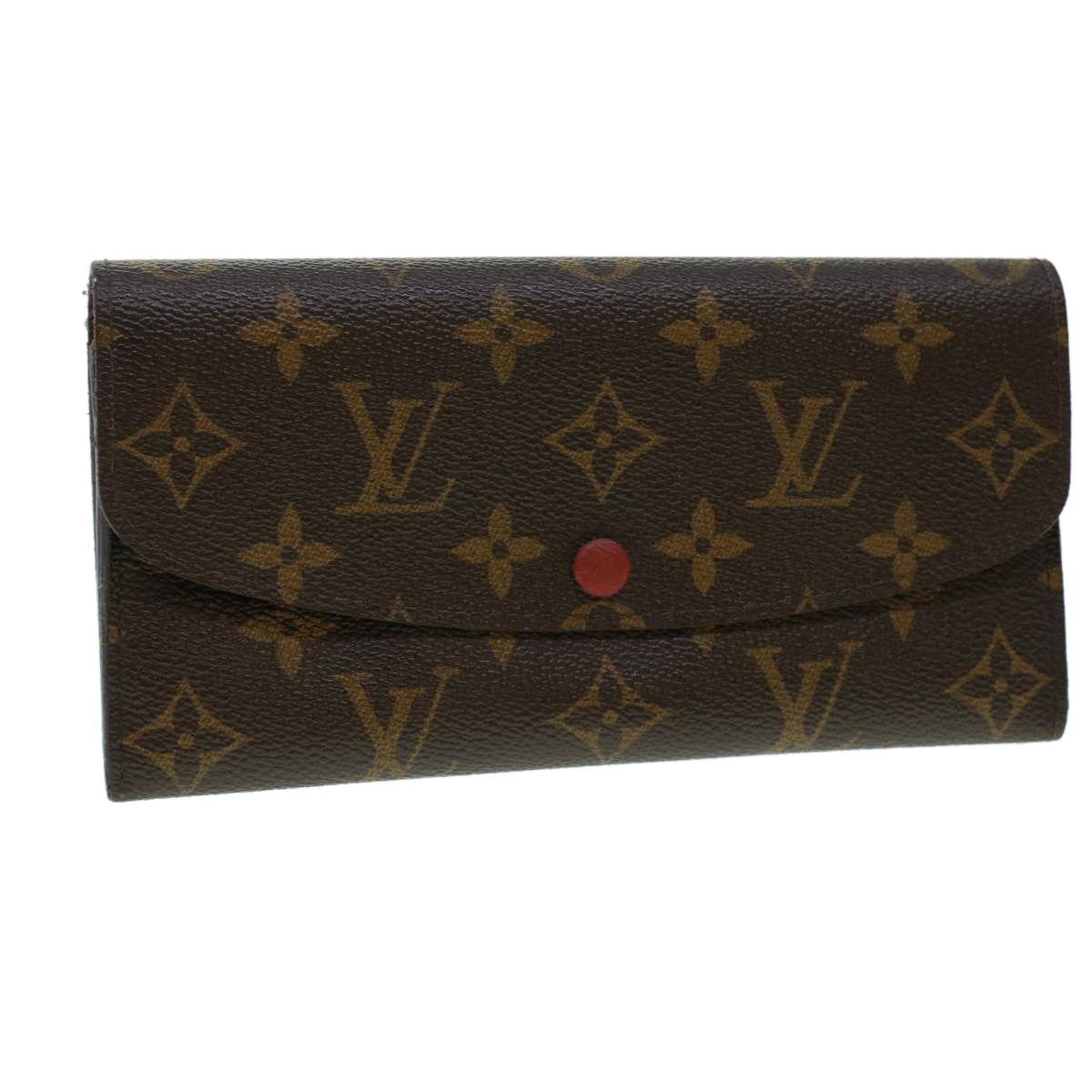 LOUIS VUITTON Monogram Portefeuille Emilie Long Wallet Red M60697 LV Auth 41603