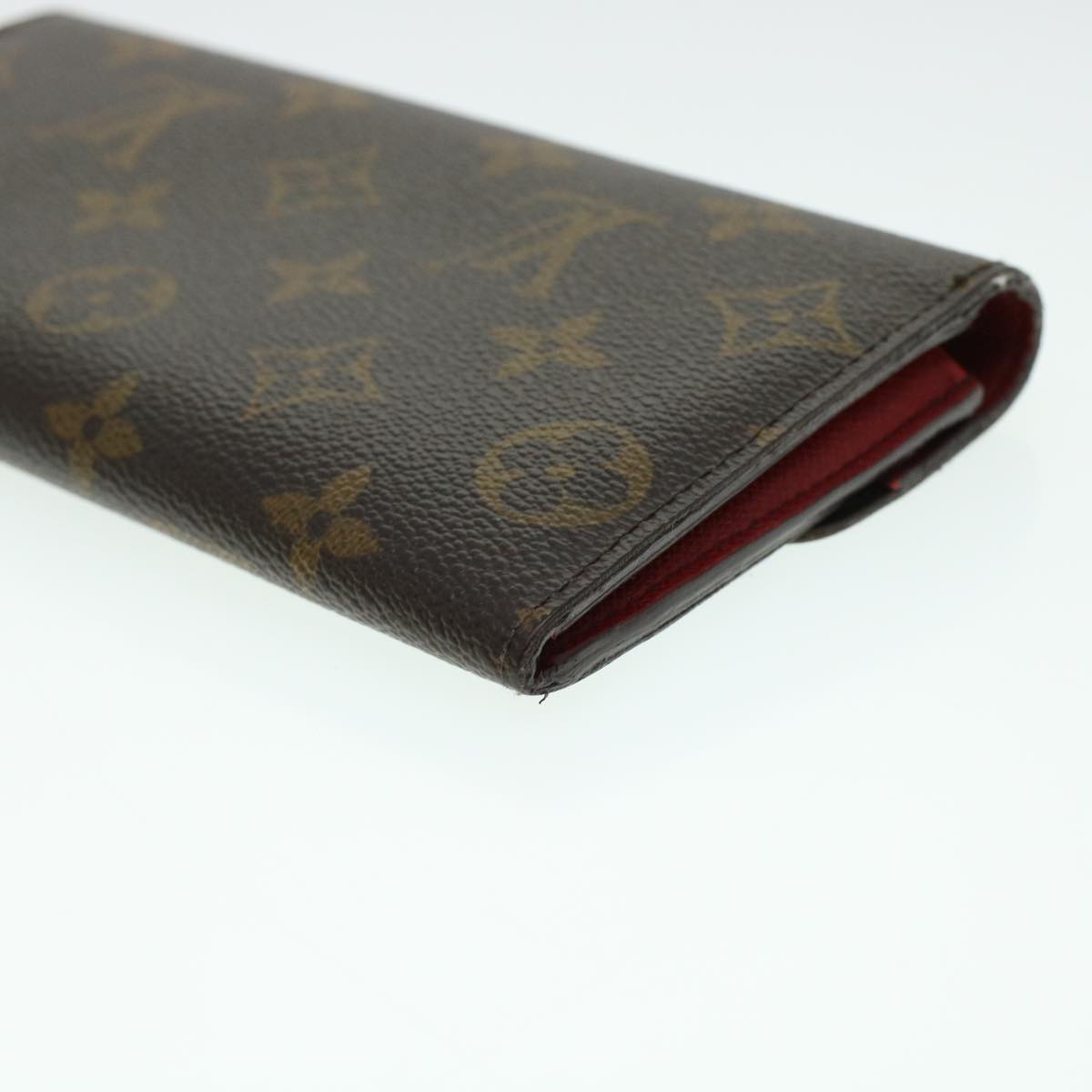 LOUIS VUITTON Monogram Portefeuille Emilie Long Wallet Red M60697 LV Auth 41603