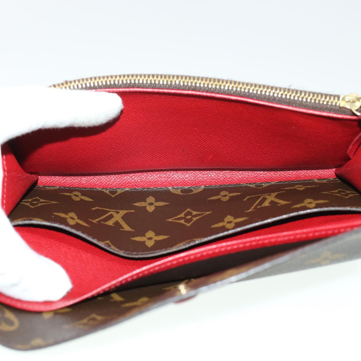 LOUIS VUITTON Monogram Portefeuille Emilie Long Wallet Red M60697 LV Auth 41603