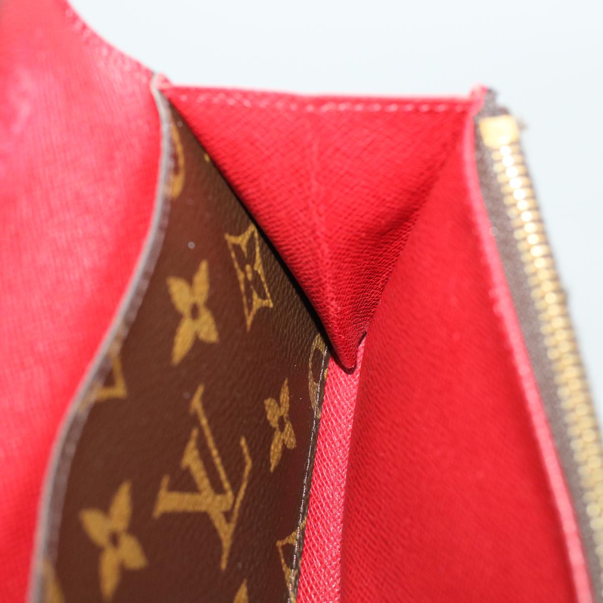 LOUIS VUITTON Monogram Portefeuille Emilie Long Wallet Red M60697 LV Auth 41603