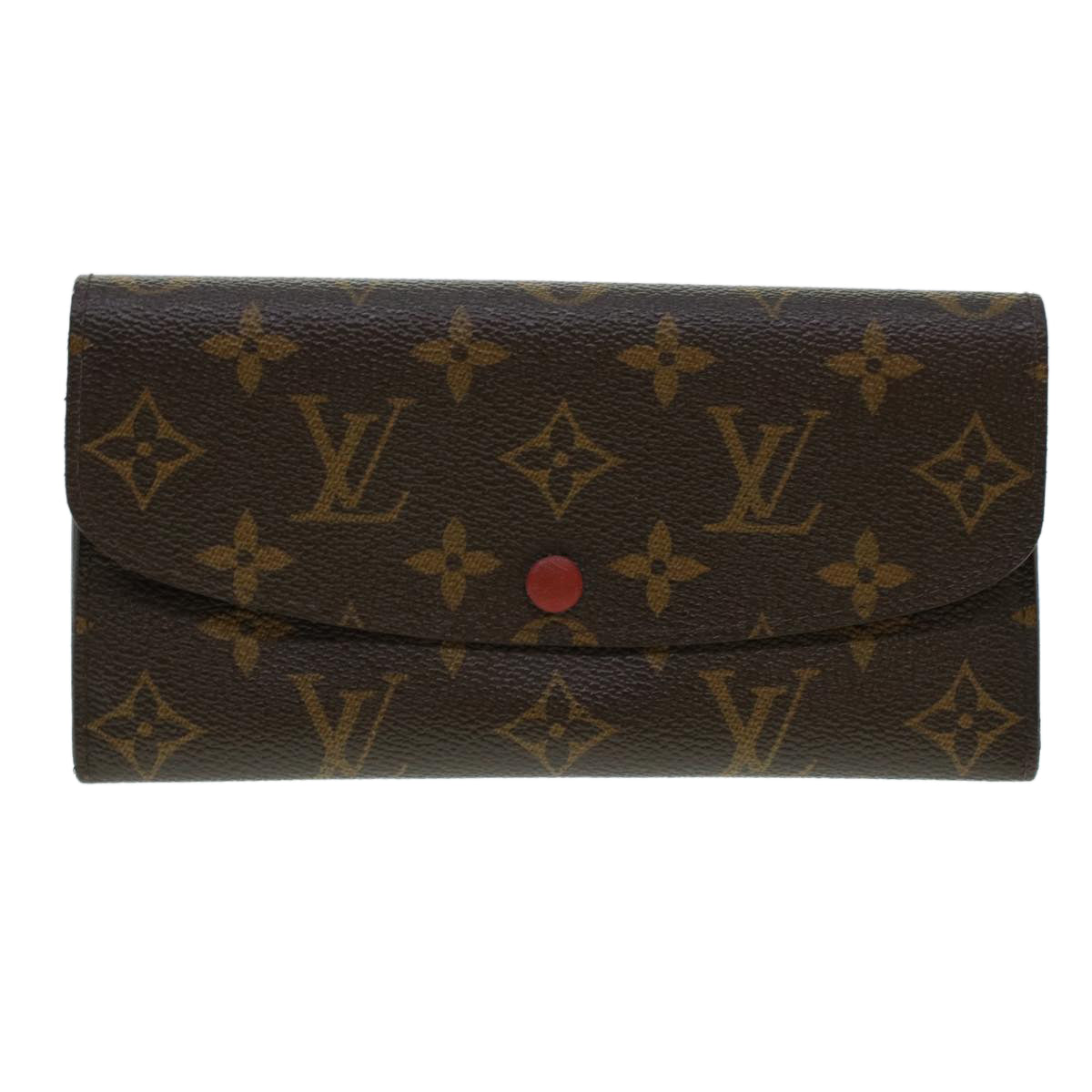 LOUIS VUITTON Monogram Portefeuille Emilie Long Wallet Red M60697 LV Auth 41603