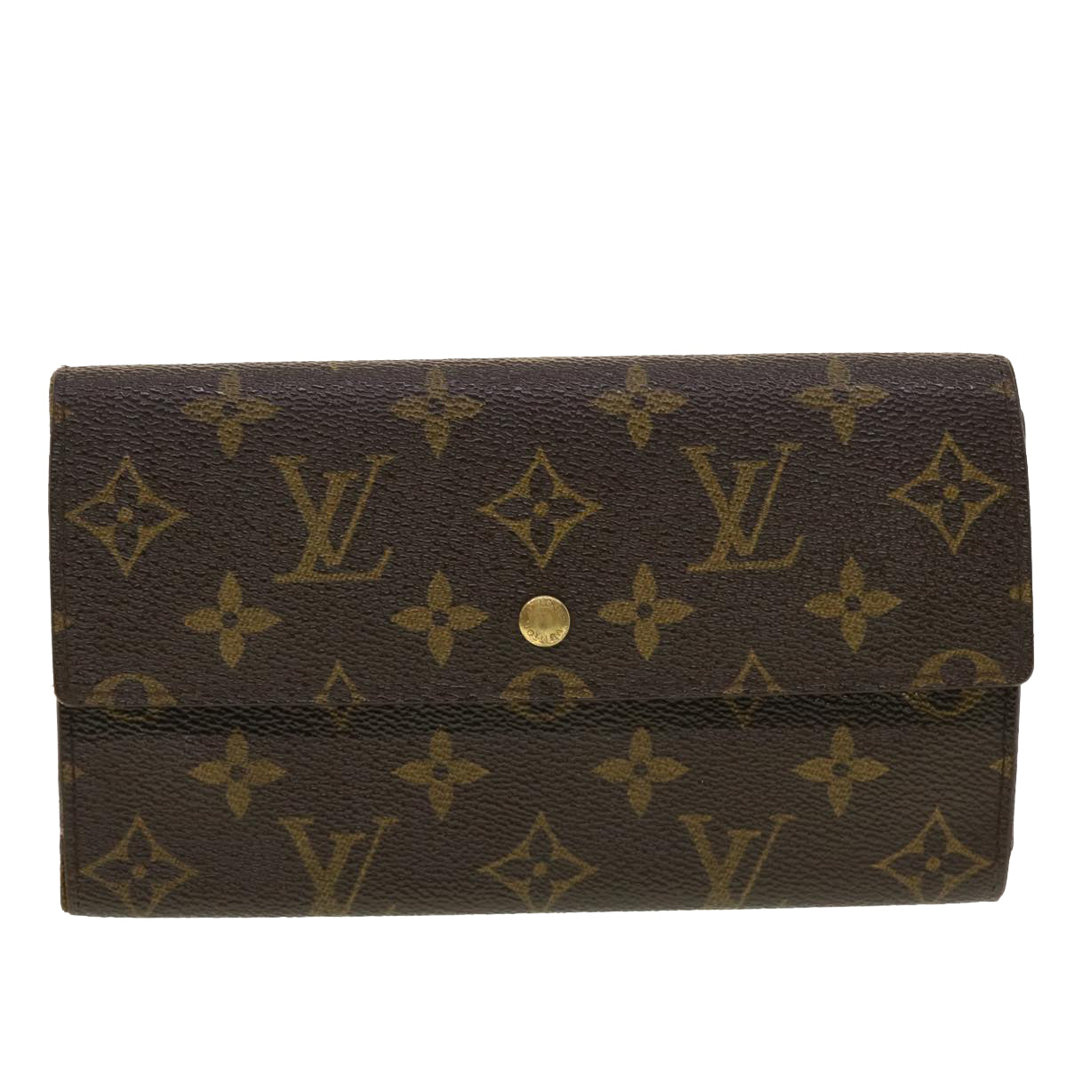 LOUIS VUITTON Monogram Portefeuille International Long Wallet M61217 Auth 41609