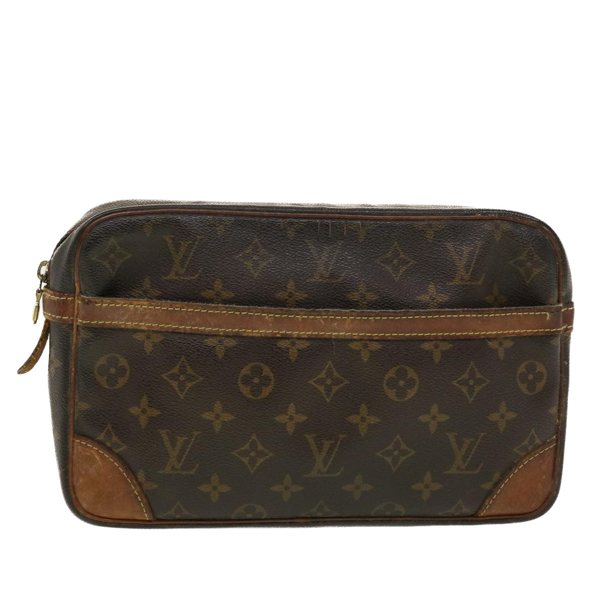 LOUIS VUITTON Monogram Compiegne 28 Clutch Bag M51845 LV Auth 41644