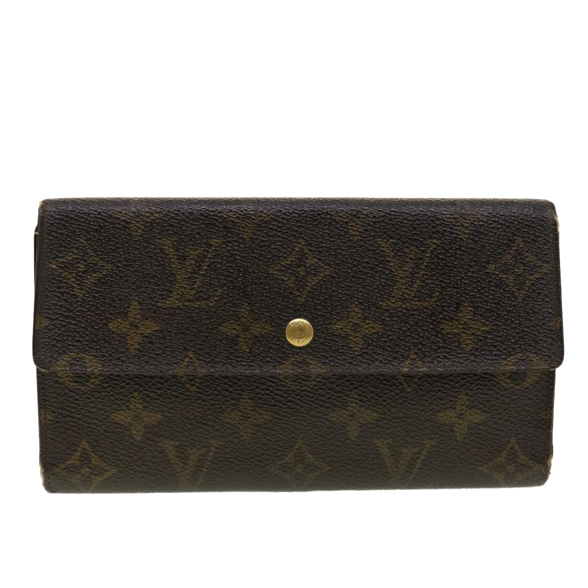 LOUIS VUITTON Monogram Portefeuille International Long Wallet M61217 Auth 41653