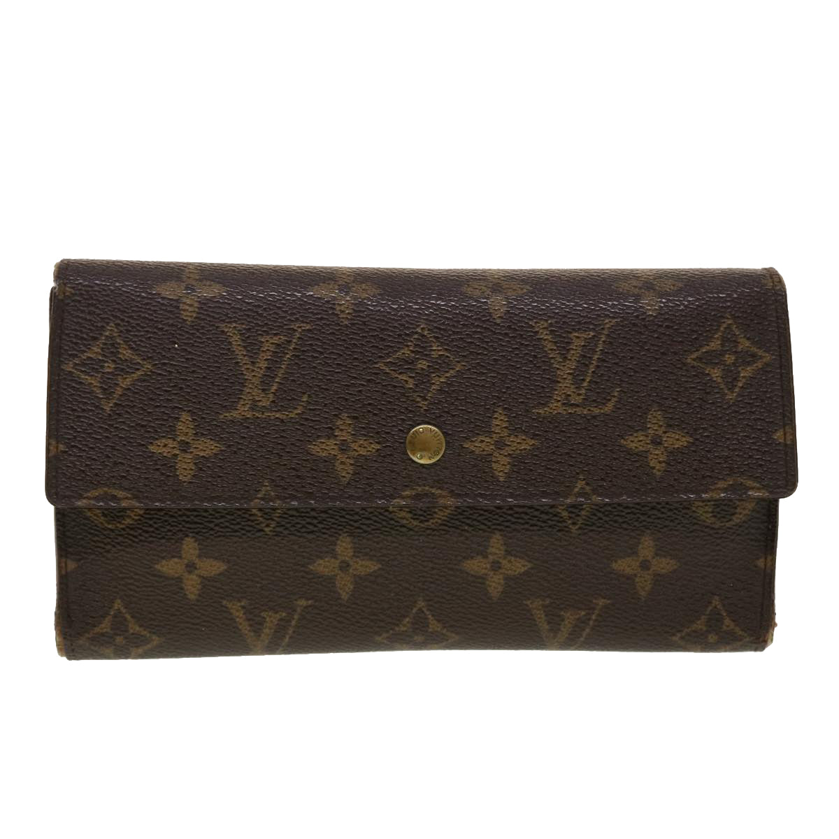 LOUIS VUITTON Monogram Portefeuille International Long Wallet M61217 Auth 41654