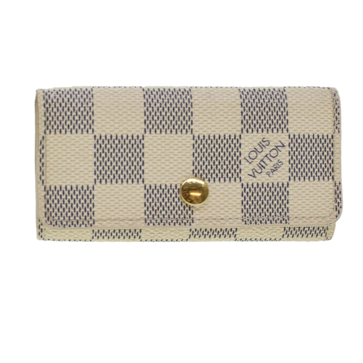 LOUIS VUITTON Damier Azur Multicles 4 Key Case N60020 LV Auth 41661