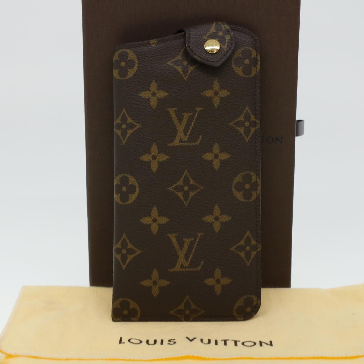 LOUIS VUITTON Monogram Etui Lunettes MM Glasses Case M66544 LV Auth 41662