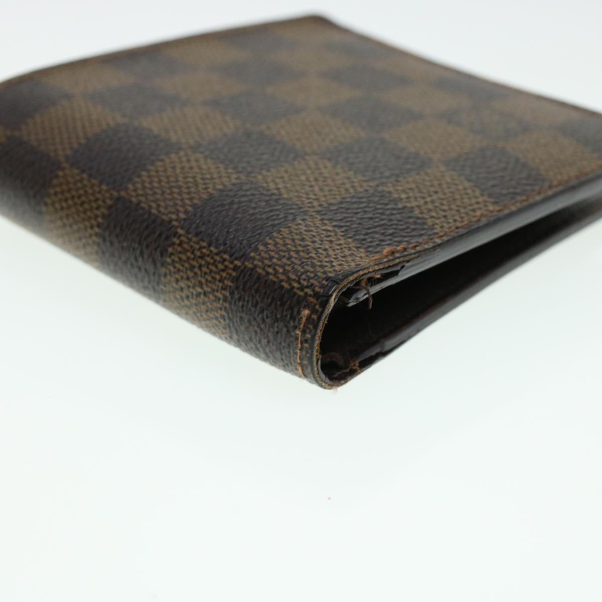 LOUIS VUITTON Damier Ebene Portefeuille Marco Bifold Wallet N61675 LV Auth 41767