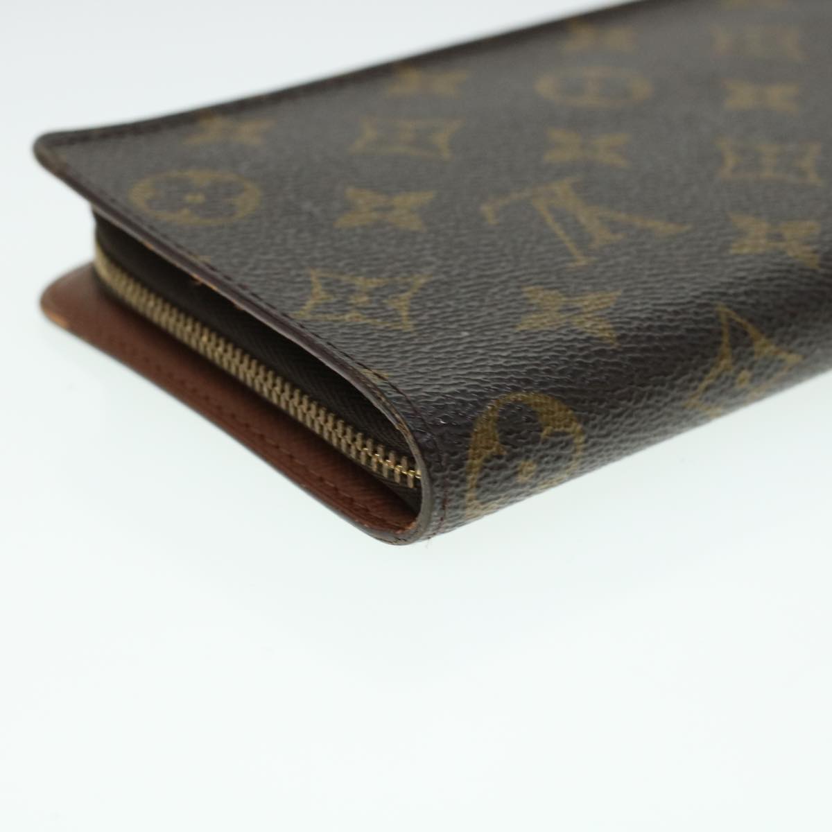 LOUIS VUITTON Monogram Porte Monnaie Zip Long Wallet M61727 LV Auth 41778