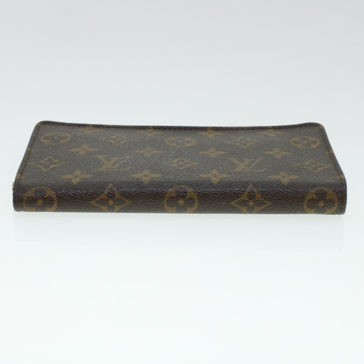 LOUIS VUITTON Monogram Porte Monnaie Zip Long Wallet M61727 LV Auth 41778