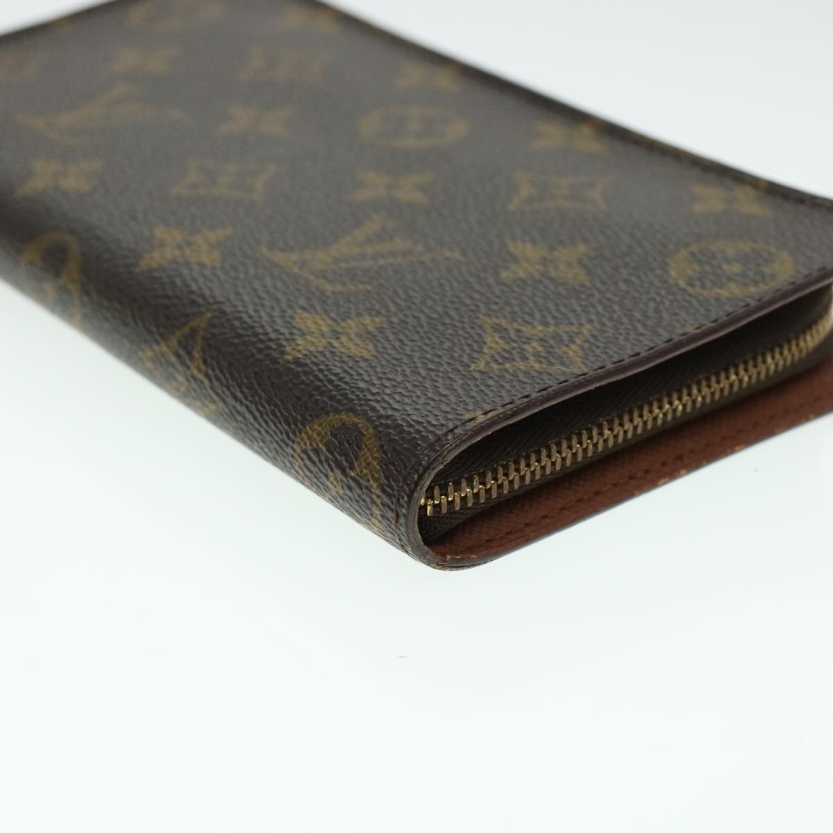 LOUIS VUITTON Monogram Porte Monnaie Zip Long Wallet M61727 LV Auth 41778