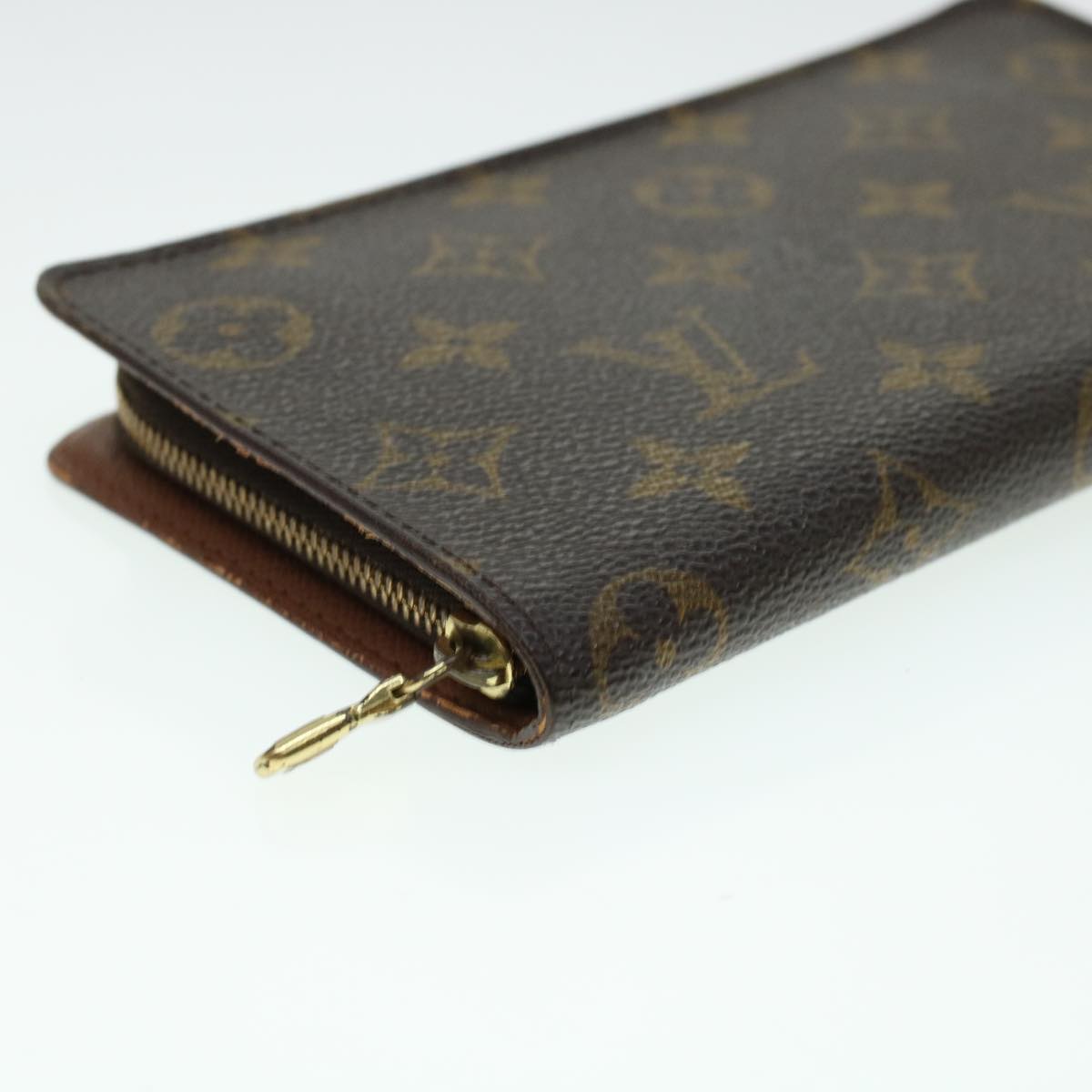 LOUIS VUITTON Monogram Porte Monnaie Zip Long Wallet M61727 LV Auth 41778