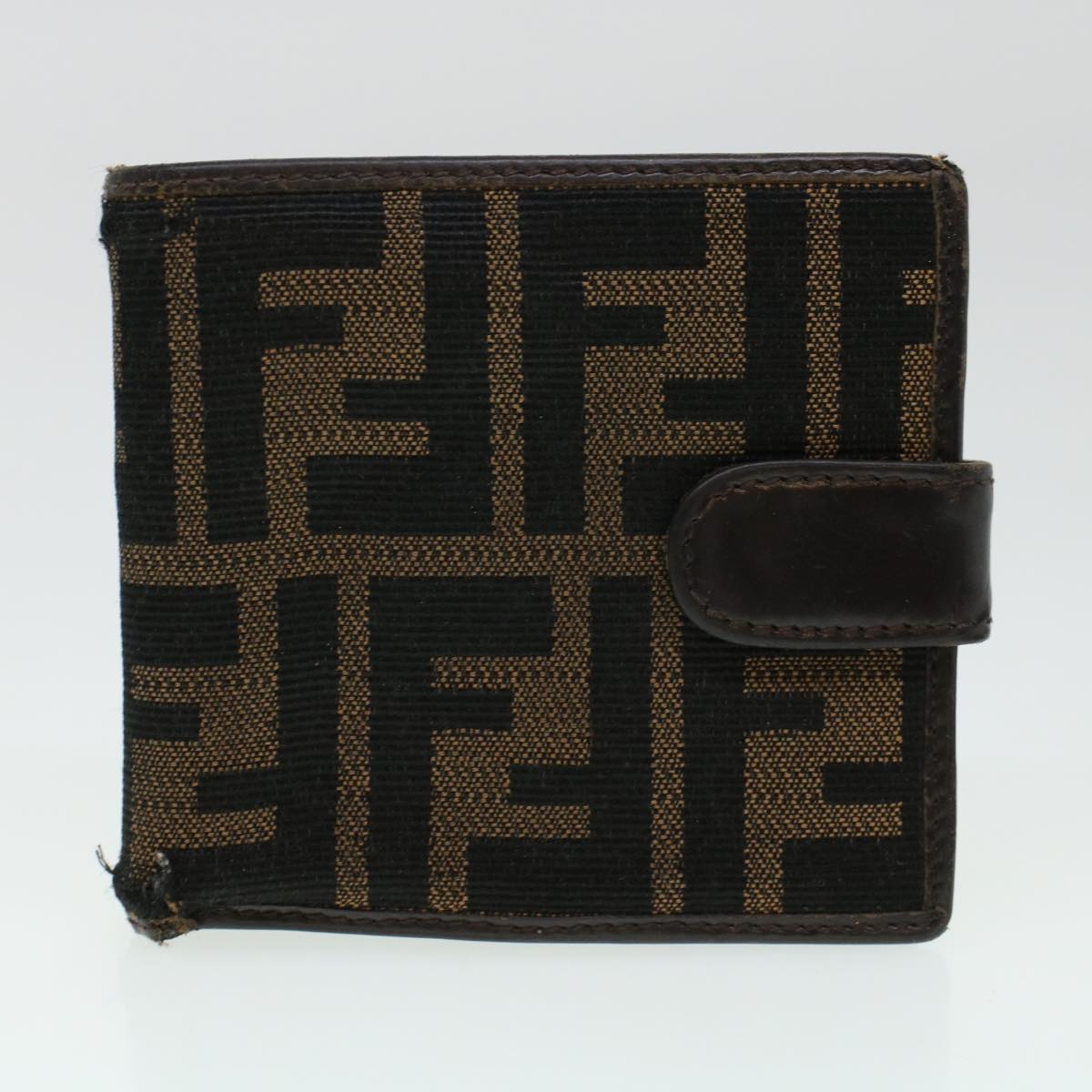 FENDI Key Case Zucca Canvas Wallet 3Set Black Brown Auth 41787