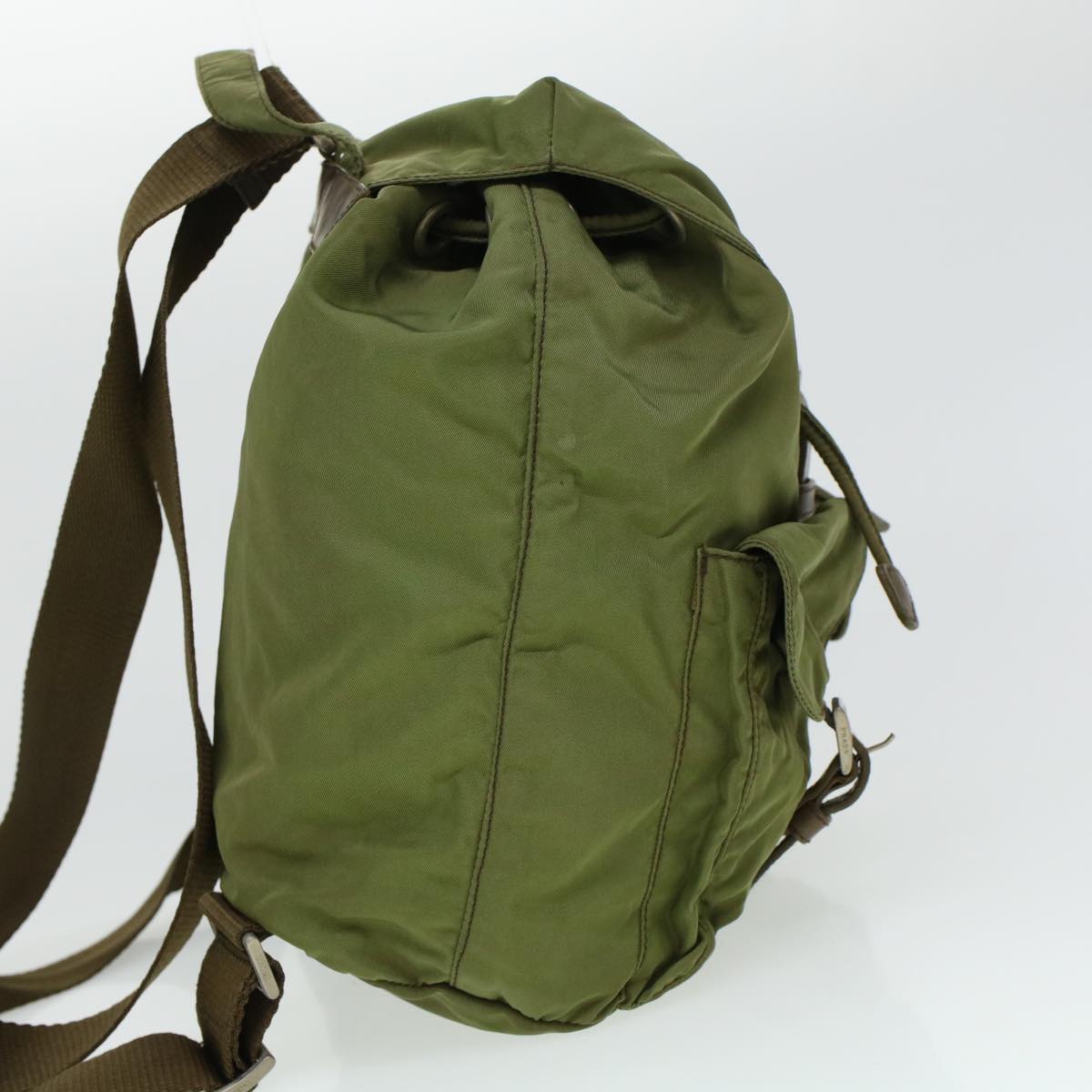 PRADA Backpack Nylon Khaki Auth 41796