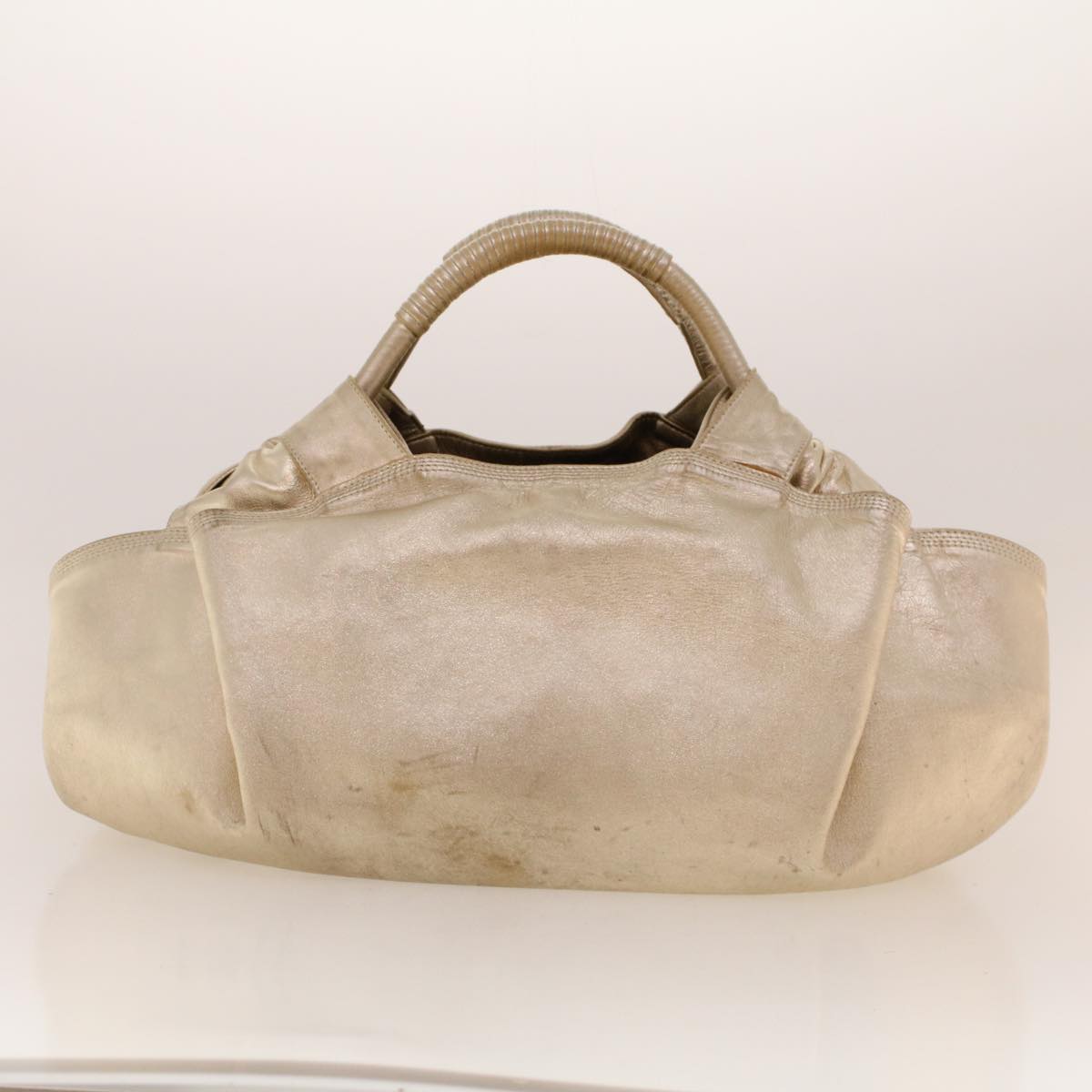 LOEWE Hand Bag Leather Gold Auth 41802 - 0