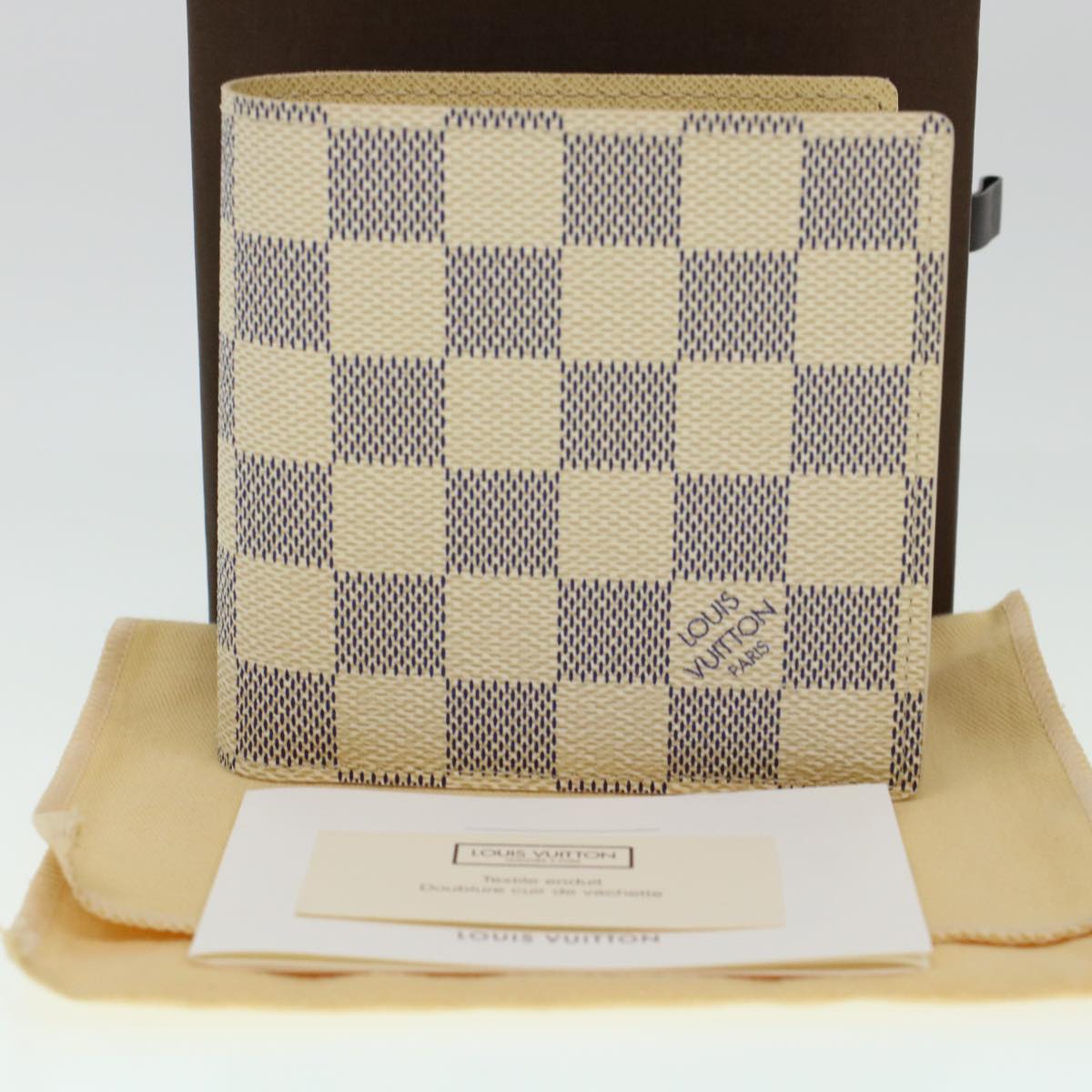 LOUIS VUITTON Damier Azur Porte Feuille Marco Bifold Wallet N60018 Auth 41884A