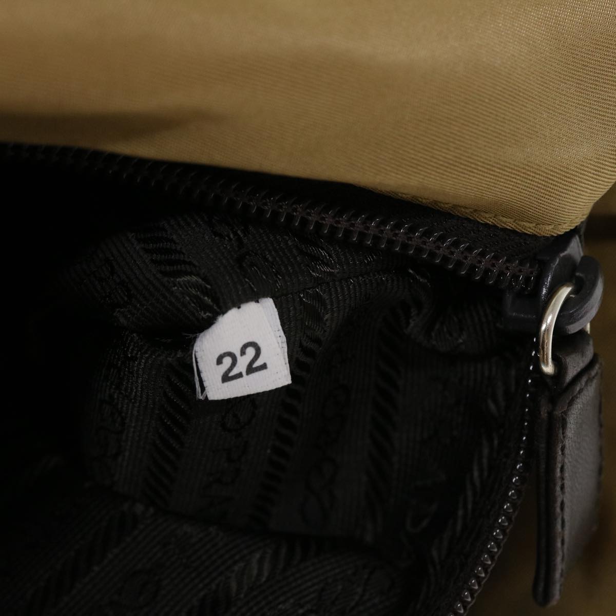 PRADA Shoulder Bag Nylon Khaki Auth 41951