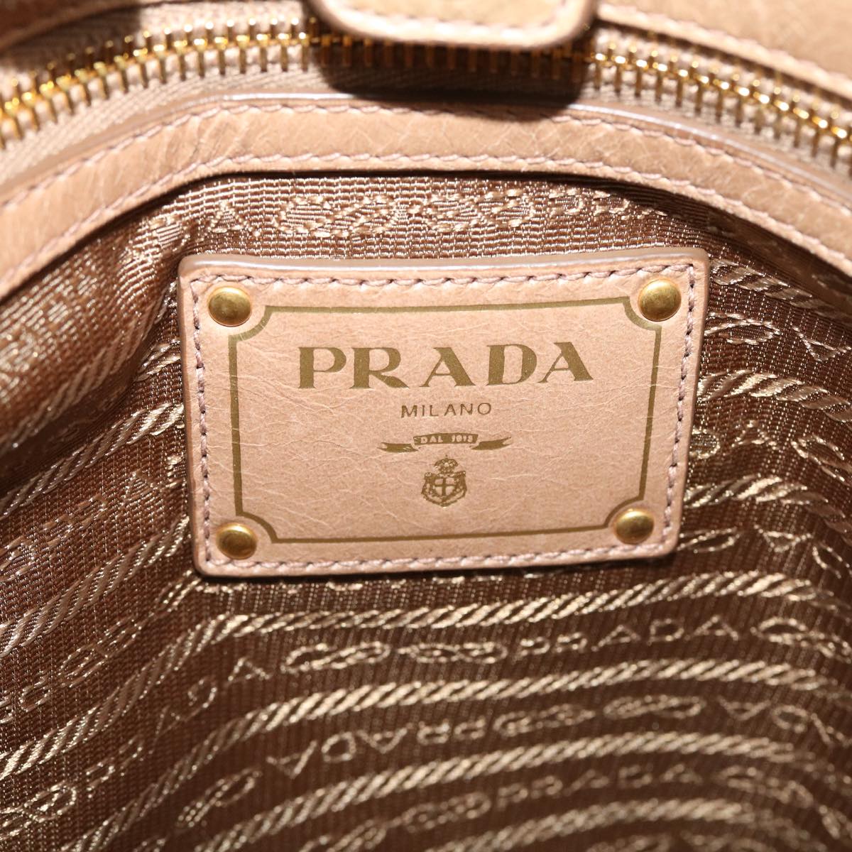 PRADA Shoulder Bag Leather 2way Brown Auth 41960