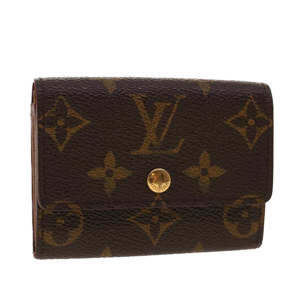 LOUIS VUITTON Monogram Porte MonnaiePlat Coin Purse M61930 LV Auth 41967