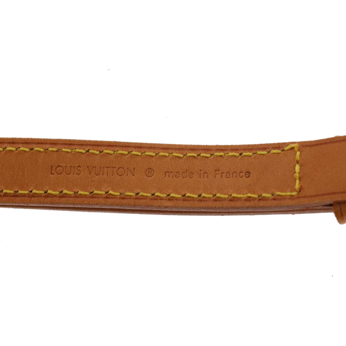 LOUIS VUITTON Shoulder Strap Leather 36.6""-43.3"" Beige LV Auth 41974