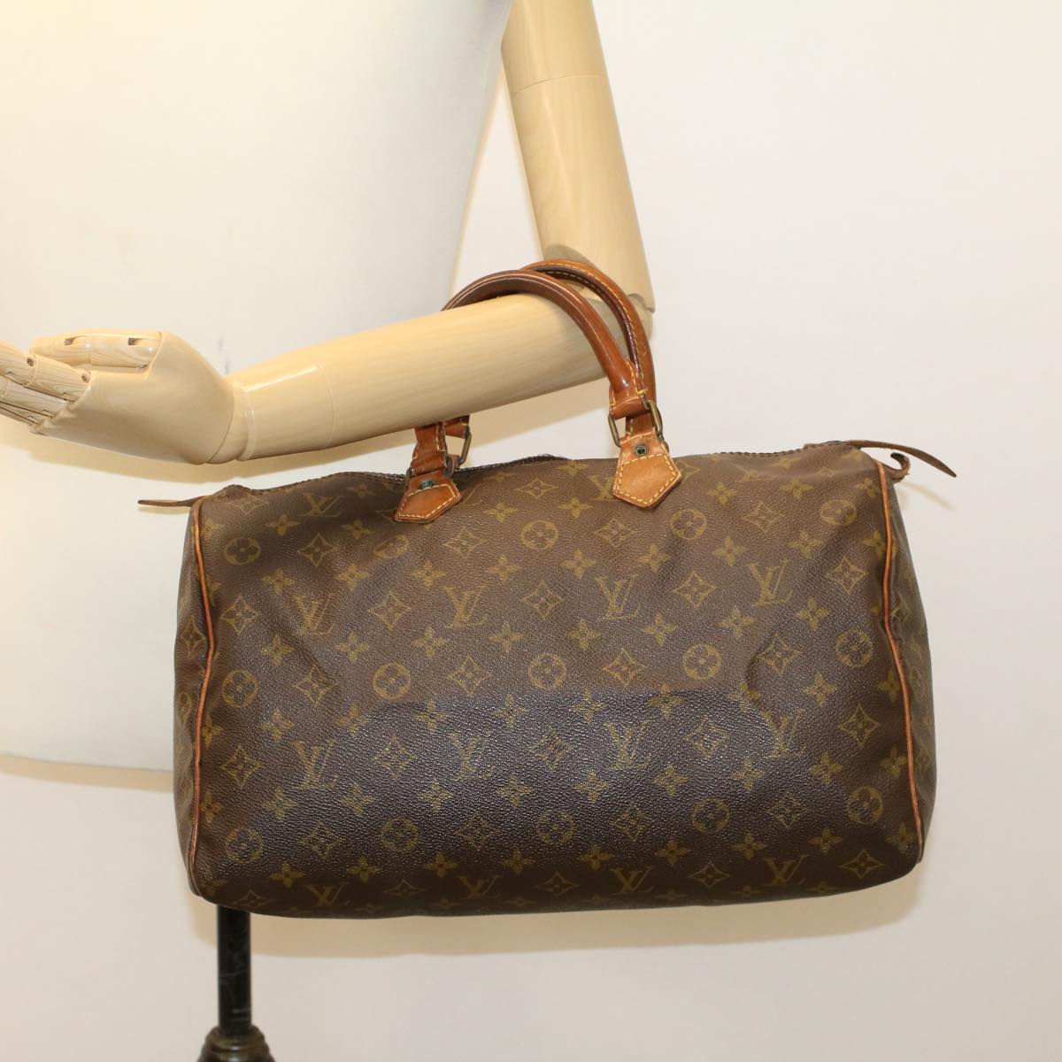 LOUIS VUITTON Monogram Speedy 35 Hand Bag M41524 LV Auth 42000