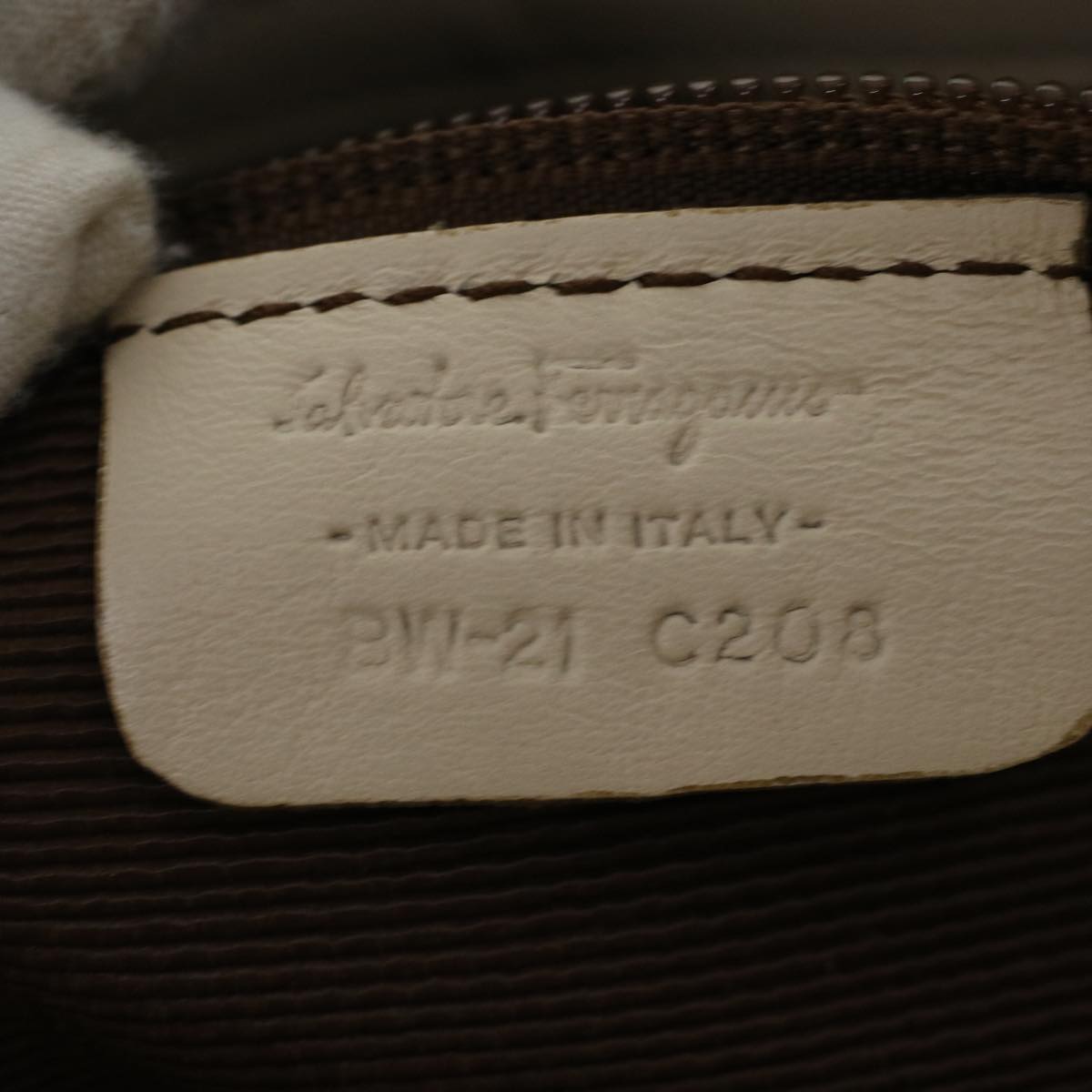 Salvatore Ferragamo Sofia Hand Bag Leather 2way White Auth 42014